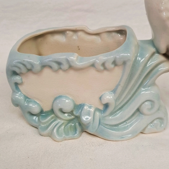 Vintage 1950’s ceramic stork nursery planter/trinket holder marked Japan - Picture 3 of 7